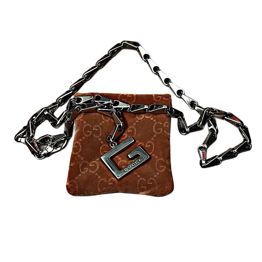 Authentic Gucci 96 FW Tom Ford Runway Stainless Steel Rare G Pendant Necklace